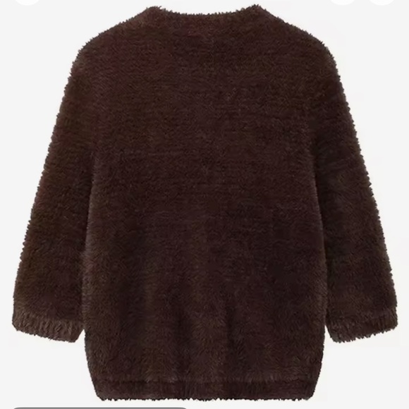 Brown Faux Fur Cardigan / Lady Jacket, Medium - Picture 2 of 6